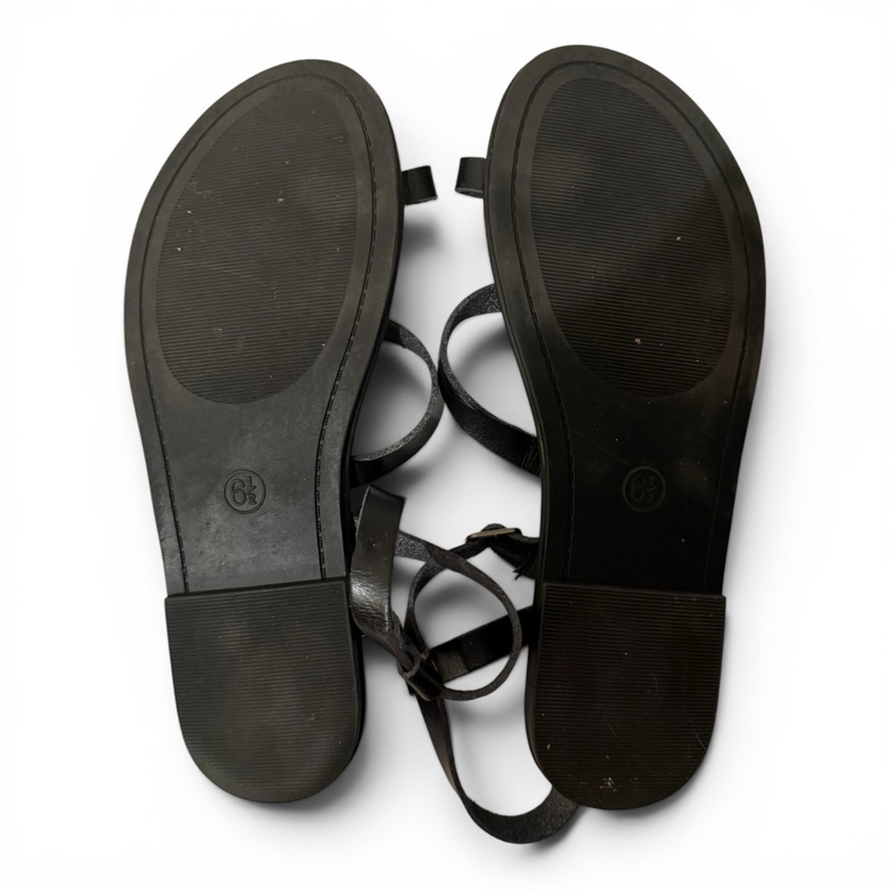 Universal Thread Tera Naked Ankle Strappy Sandals Black Size 6.5 Boho Flat - Picture 5 of 7